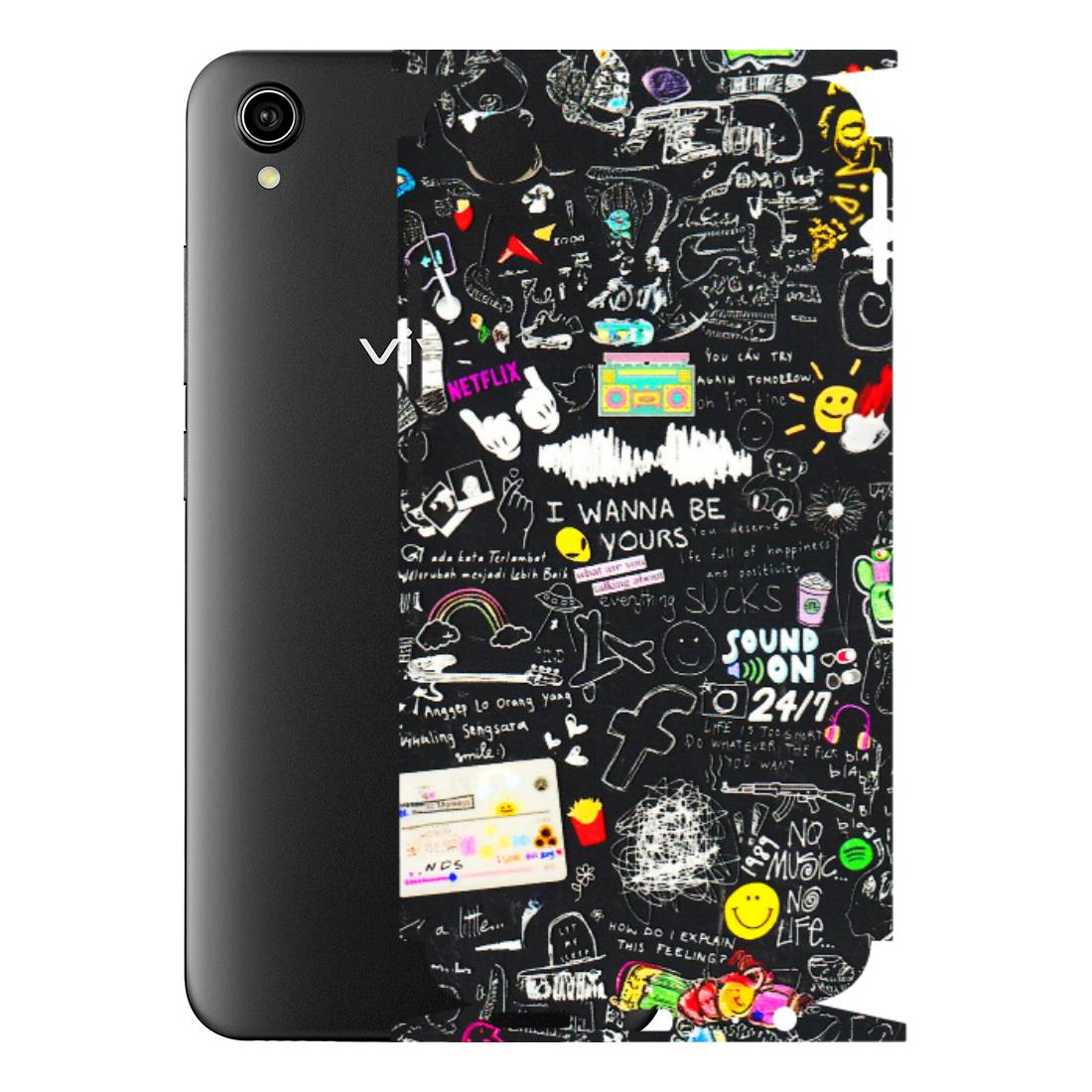VIVO Y Series Phone Skins (All Models) - Black Creatives Doodles - 3D Embossed Finish (L-311) Vivo Y90