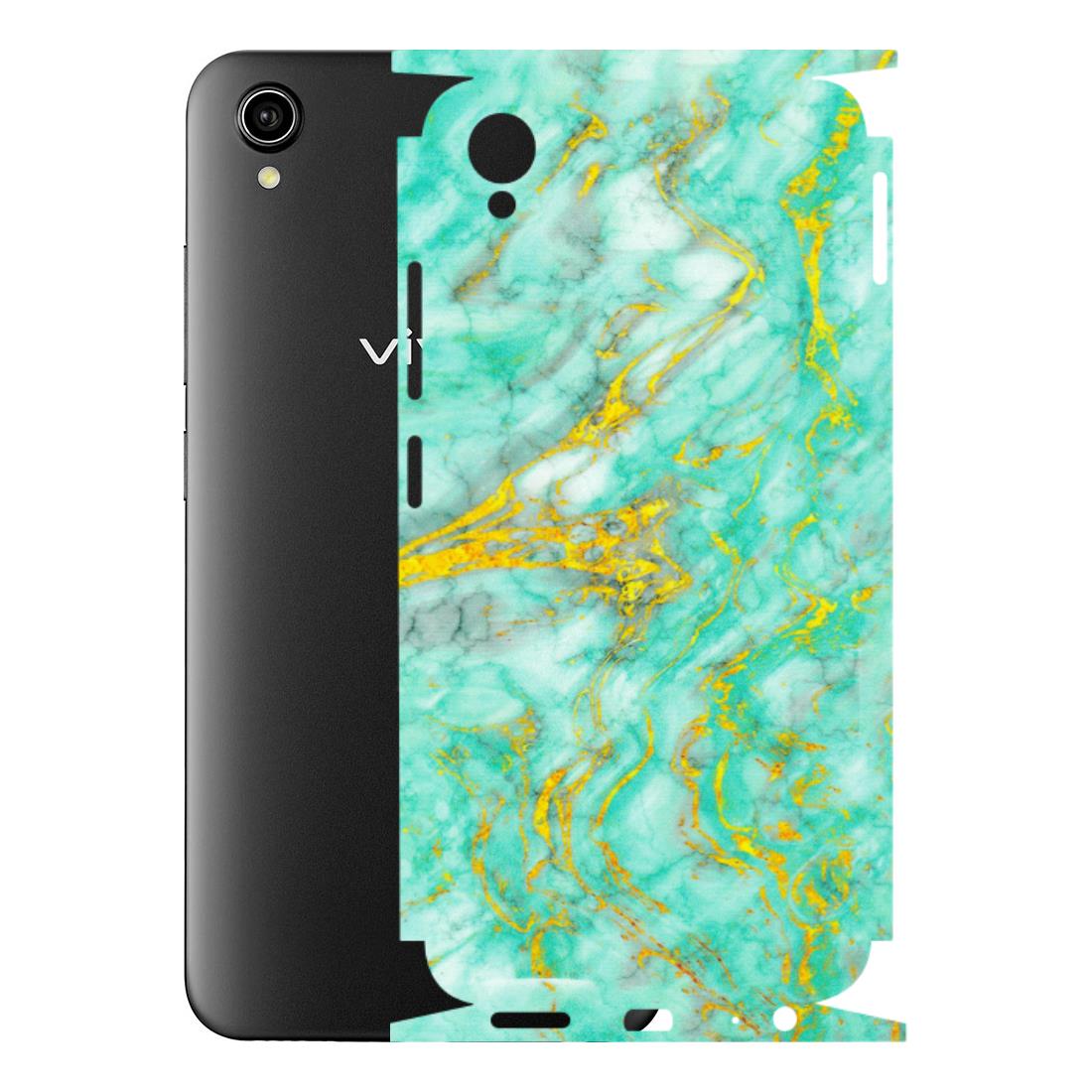 VIVO Y Series Phone Skins (All Models) - Green And Gold Marble Feel - Matte Finish (M-16) Vivo Y90