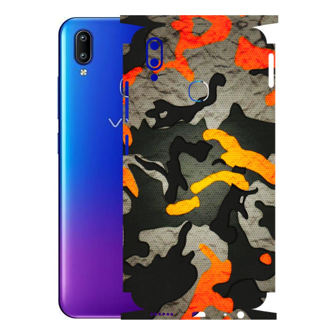 VIVO Y Series Phone Skins (All Models) - Orange Camouflage - 3D Embossed Finish (L-204) Vivo Y91