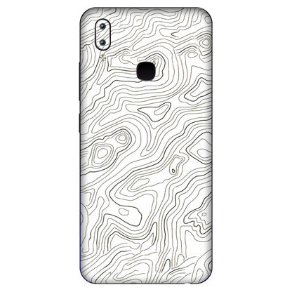 VIVO Y Series Phone Skins (All Models) - White Black Swirls - 3D Embossed Finish (L-219) Vivo Y91