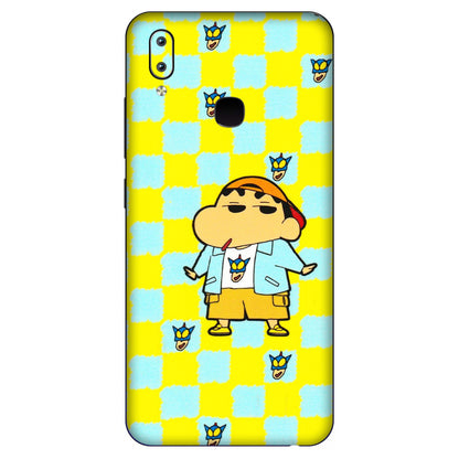 VIVO Y Series Phone Skins (All Models) - Yellow Blue Shinchan Cute - 3D Embossed Finish (L-221) Vivo Y91