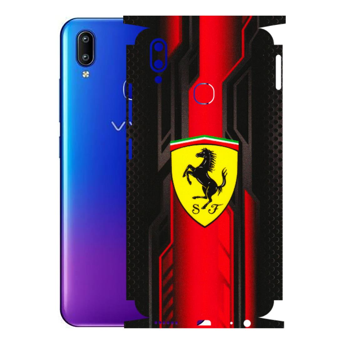 VIVO Y Series Phone Skins (All Models) - Black Ferrari Logo - 3D Embossed Finish (L-253) Vivo Y91