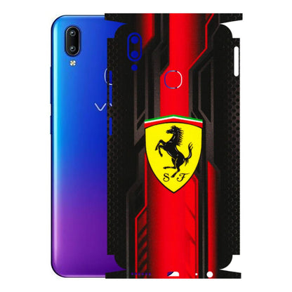 VIVO Y Series Phone Skins (All Models) - Black Ferrari Logo - 3D Embossed Finish (L-253) Vivo Y91