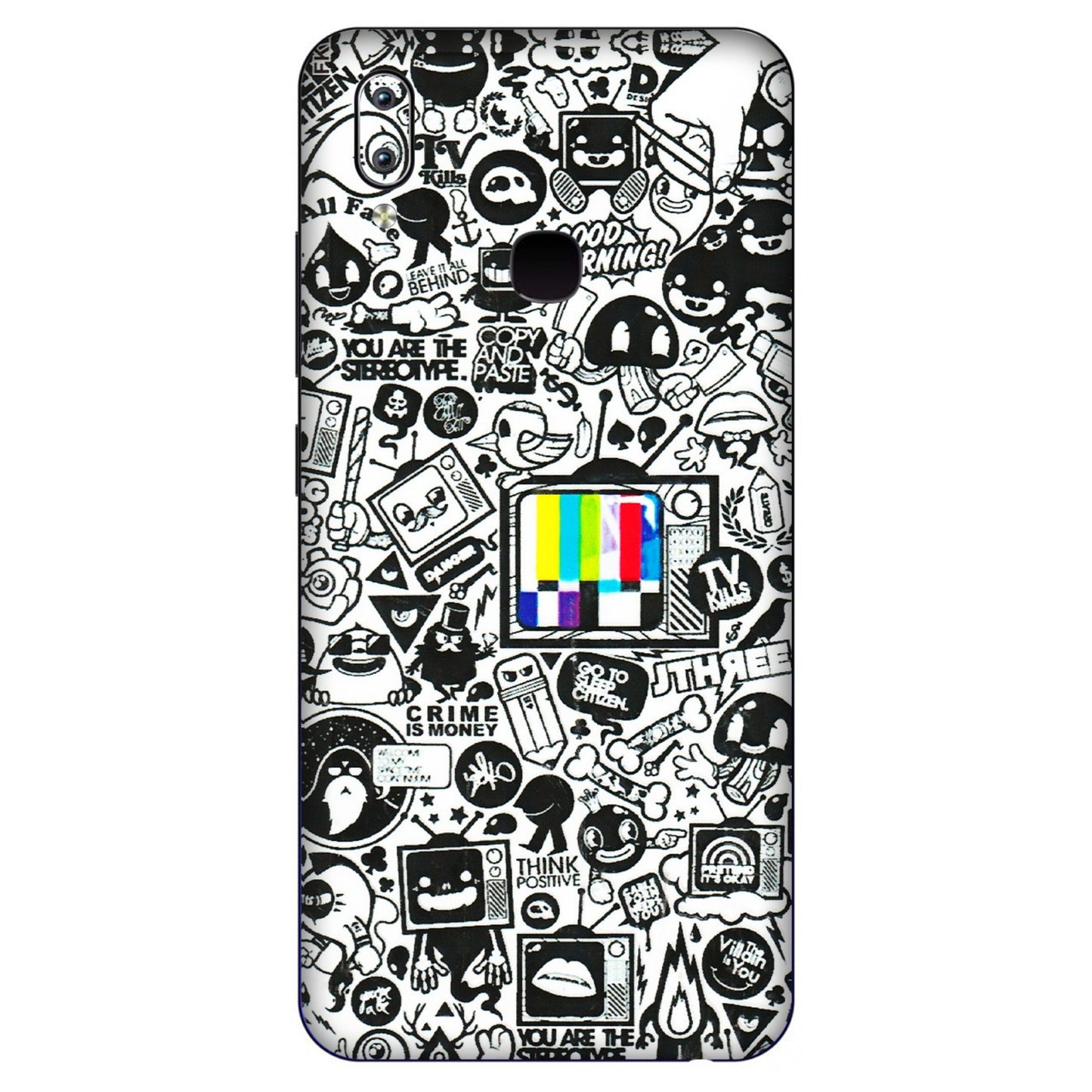 VIVO Y Series Phone Skins (All Models) - Doodles Positive Art - 3D Embossed Finish (L-263) Vivo Y91