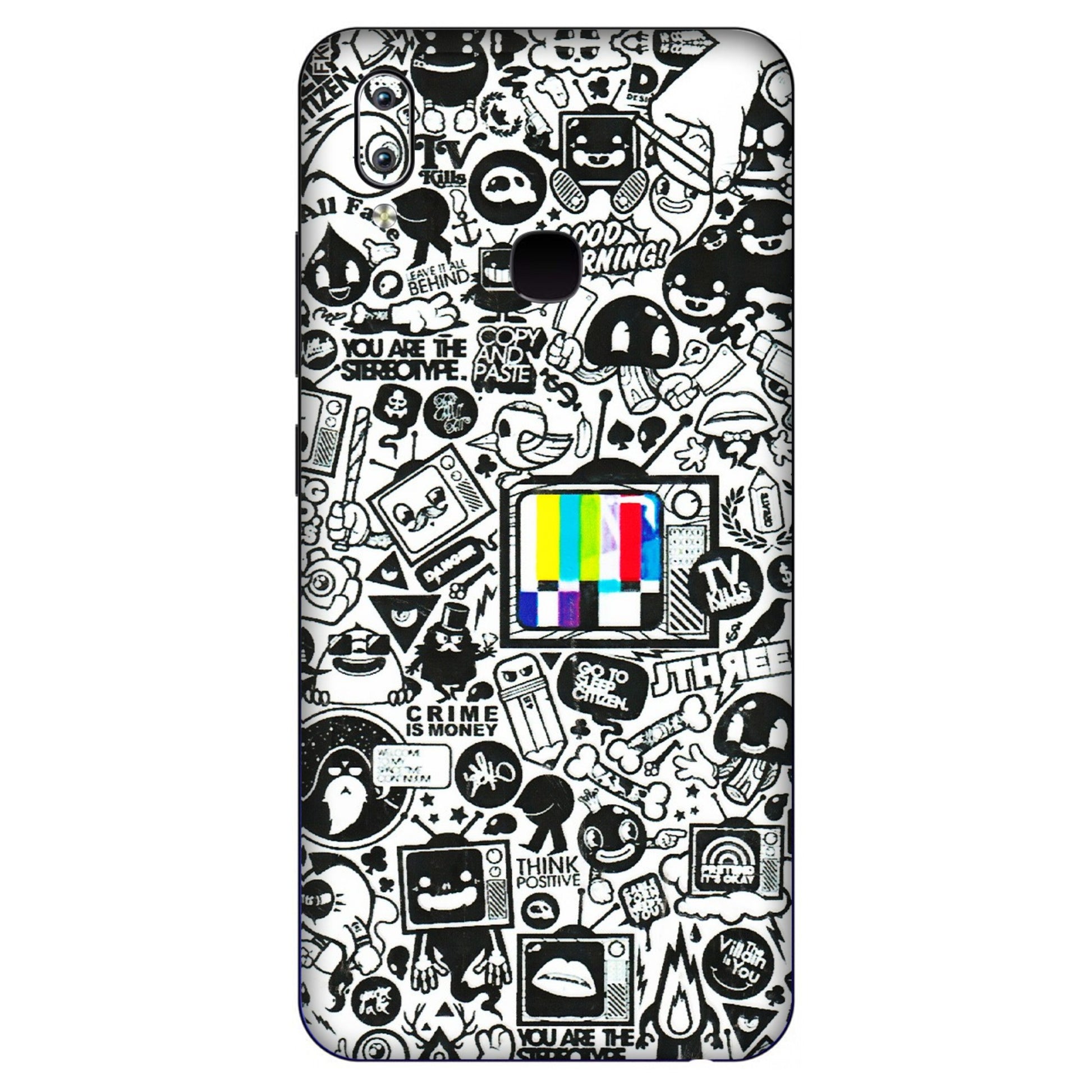 VIVO Y Series Phone Skins (All Models) - Doodles Positive Art - 3D Embossed Finish (L-263) Vivo Y91