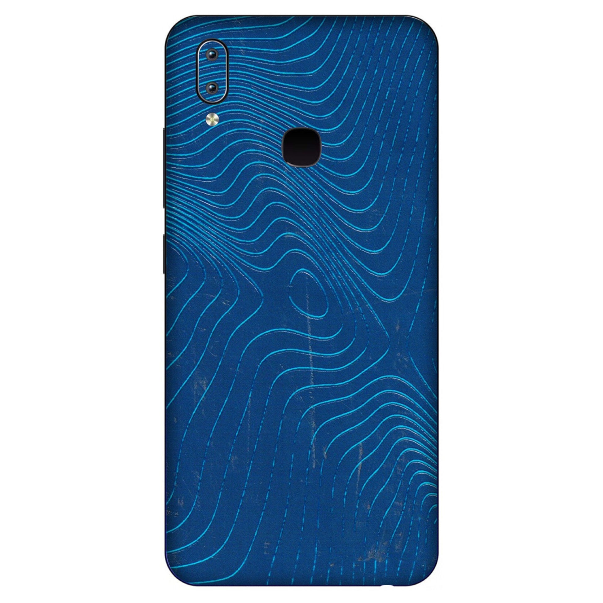VIVO Y Series Phone Skins (All Models) - Abstract Blue Line Map - 3D Embossed Finish (L-272) Vivo Y91