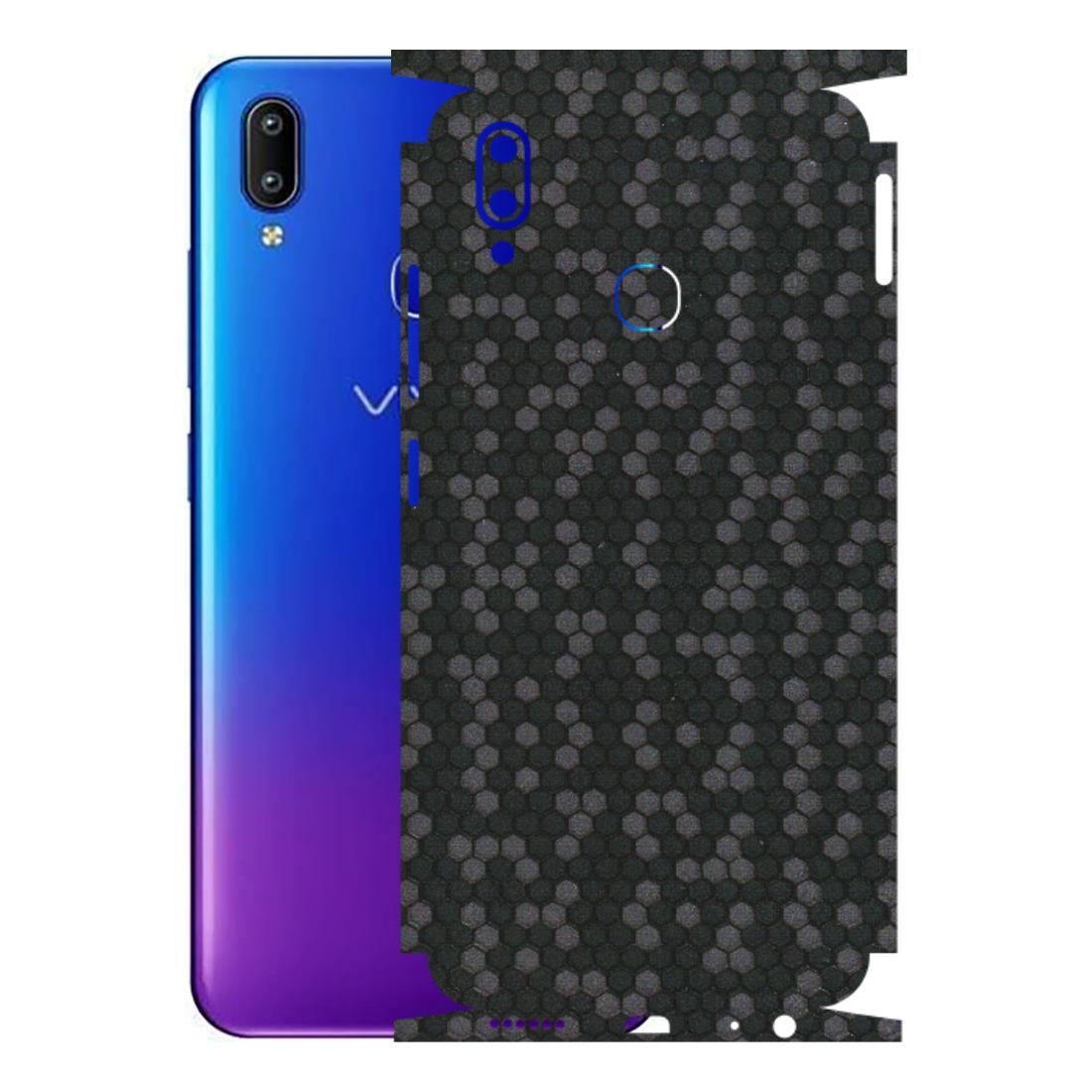 VIVO Y Series Phone Skins (All Models) - Black Grey Honeycomb Sober - 3D Embossed Finish (L-85) Vivo Y91