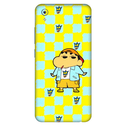VIVO Y Series Phone Skins (All Models) - Yellow Blue Shinchan Cute - 3D Embossed Finish (L-221) Vivo Y91i