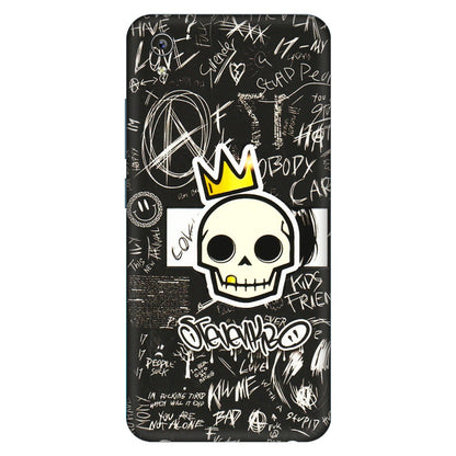 VIVO Y Series Phone Skins (All Models) - Funny Skull Black Chalk Grafitti - 3D Embossed Finish (L-22) Vivo Y91i