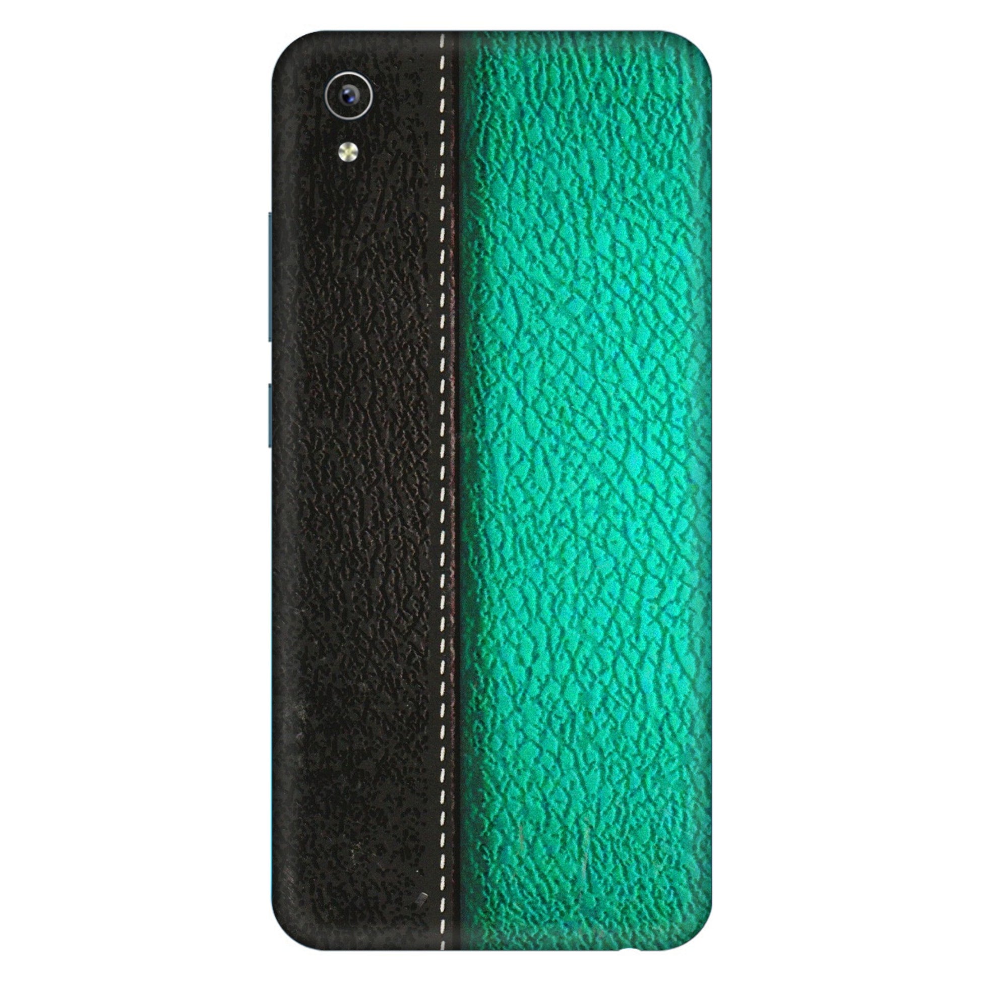 VIVO Y Series Phone Skins (All Models) - Black Green Dual Leather Stich - 3D Embossed Finish (L-233) Vivo Y91i