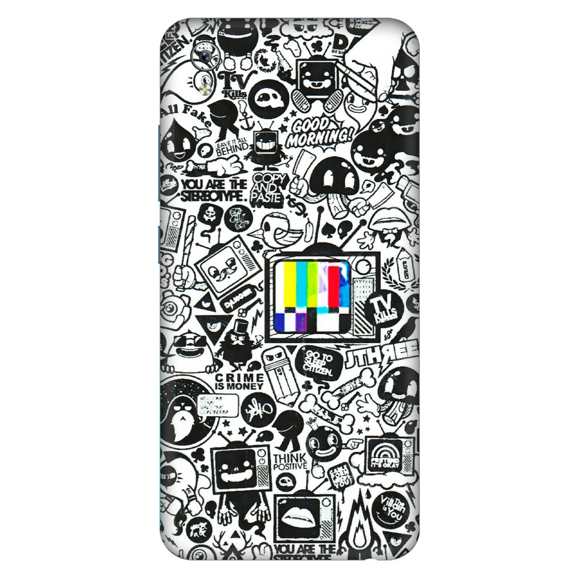 VIVO Y Series Phone Skins (All Models) - Doodles Positive Art - 3D Embossed Finish (L-263) Vivo Y91i