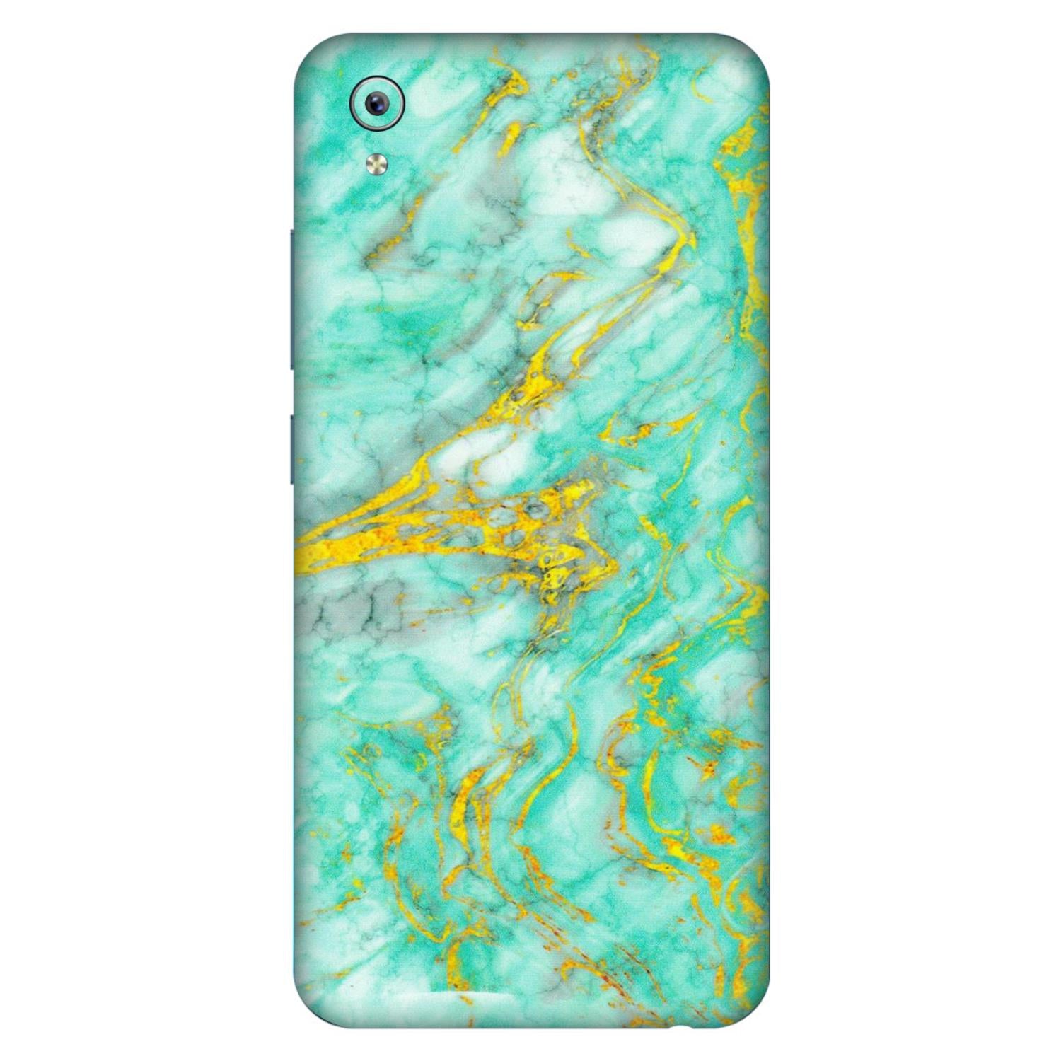 VIVO Y Series Phone Skins (All Models) - Green And Gold Marble Feel - Matte Finish (M-16) Vivo Y91i