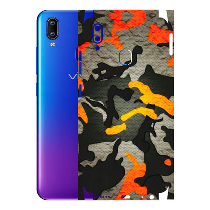 VIVO Y Series Phone Skins (All Models) - Orange Camouflage - 3D Embossed Finish (L-204) Vivo Y93