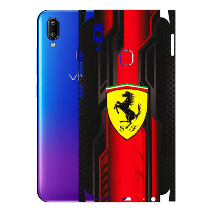 VIVO Y Series Phone Skins (All Models) - Black Ferrari Logo - 3D Embossed Finish (L-253) Vivo Y93