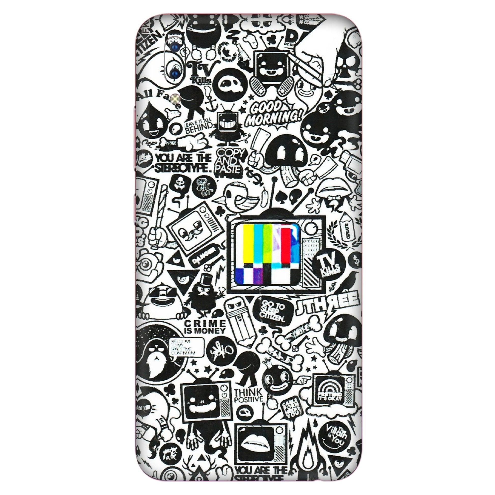 VIVO Y Series Phone Skins (All Models) - Doodles Positive Art - 3D Embossed Finish (L-263) Vivo Y93
