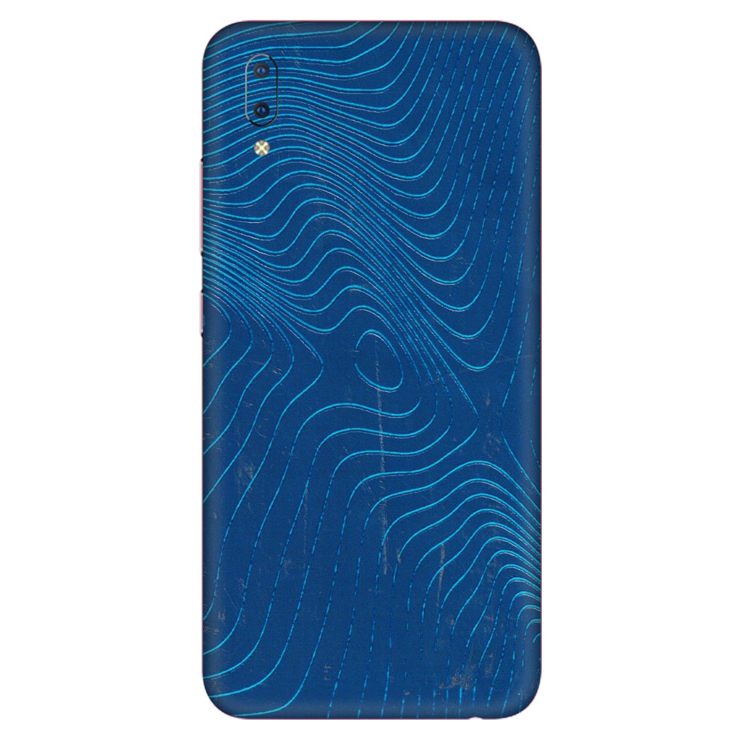 VIVO Y Series Phone Skins (All Models) - Abstract Blue Line Map - 3D Embossed Finish (L-272) Vivo Y93