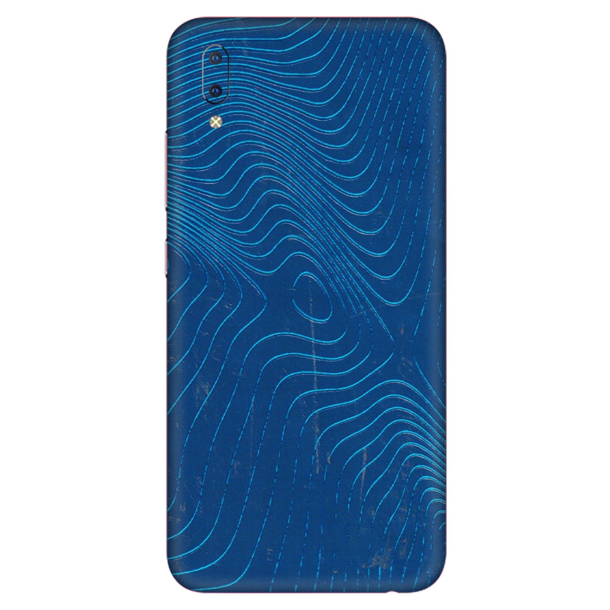 VIVO Y Series Phone Skins (All Models) - Abstract Blue Line Map - 3D Embossed Finish (L-272) Vivo Y93