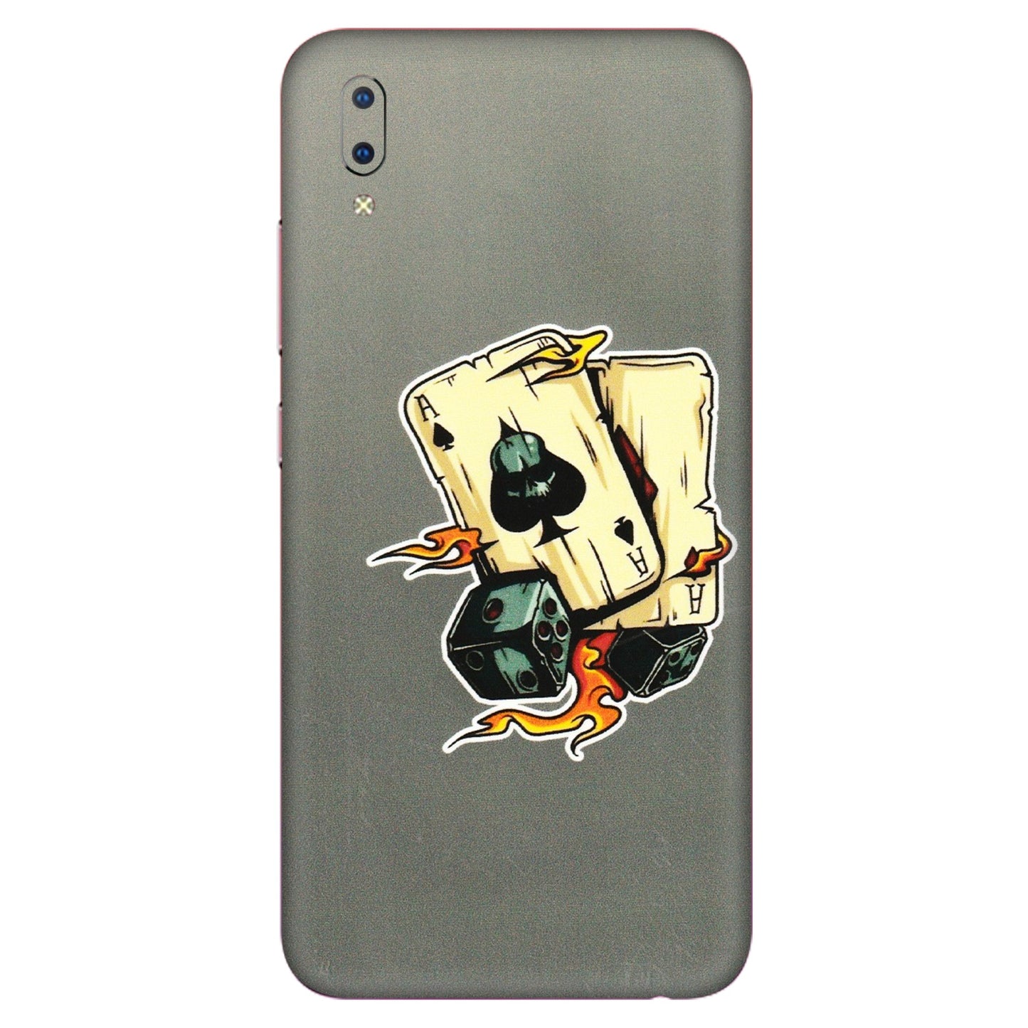 VIVO Y Series Phone Skins (All Models) - Grey Cards Of Ace - 3D Embossed Finish (L-77) Vivo Y93