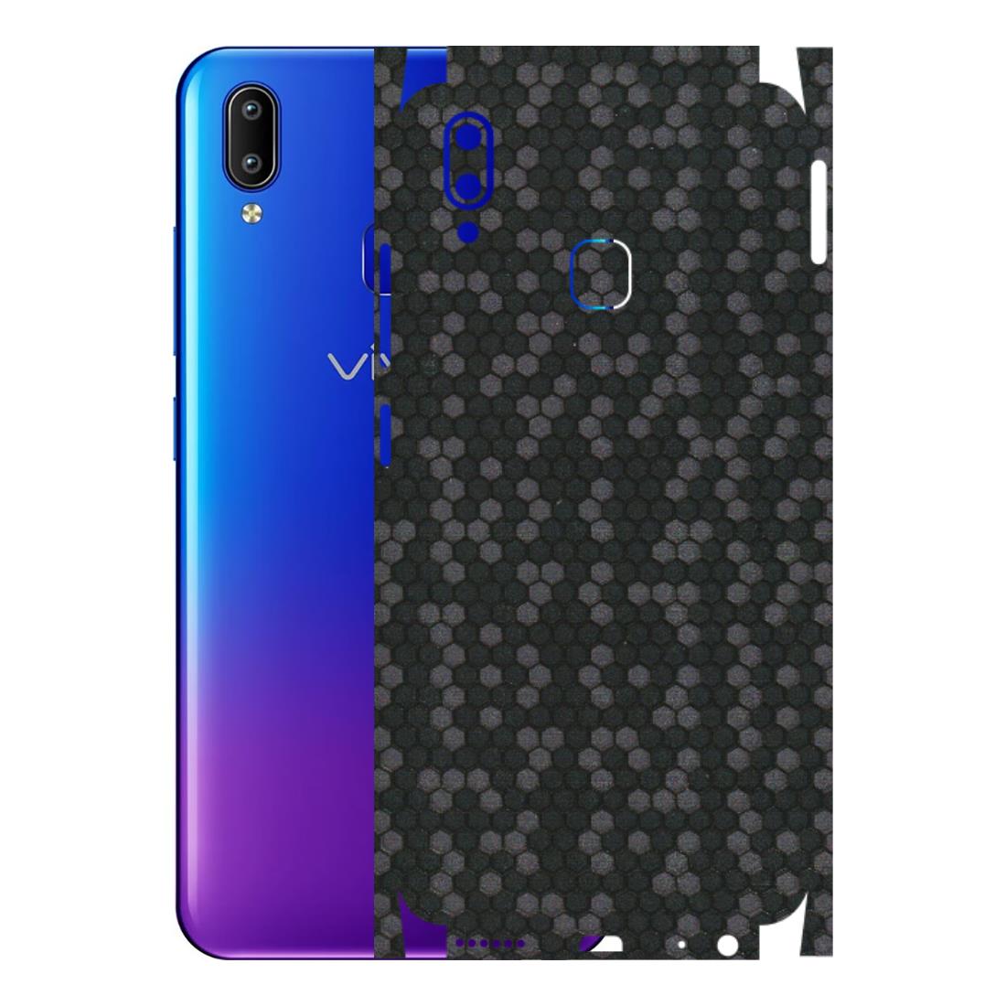 VIVO Y Series Phone Skins (All Models) - Black Grey Honeycomb Sober - 3D Embossed Finish (L-85) Vivo Y93