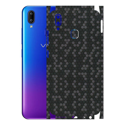 VIVO Y Series Phone Skins (All Models) - Black Grey Honeycomb Sober - 3D Embossed Finish (L-85) Vivo Y93