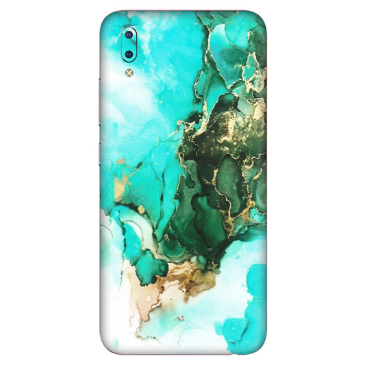 VIVO Y Series Phone Skins (All Models) - The Blue Gold Marble - Matte Finish (M-124) Vivo Y93
