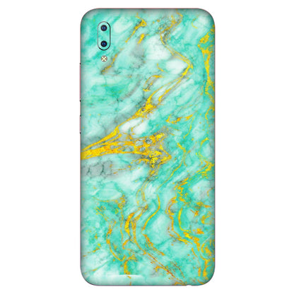 VIVO Y Series Phone Skins (All Models) - Green And Gold Marble Feel - Matte Finish (M-16) Vivo Y93