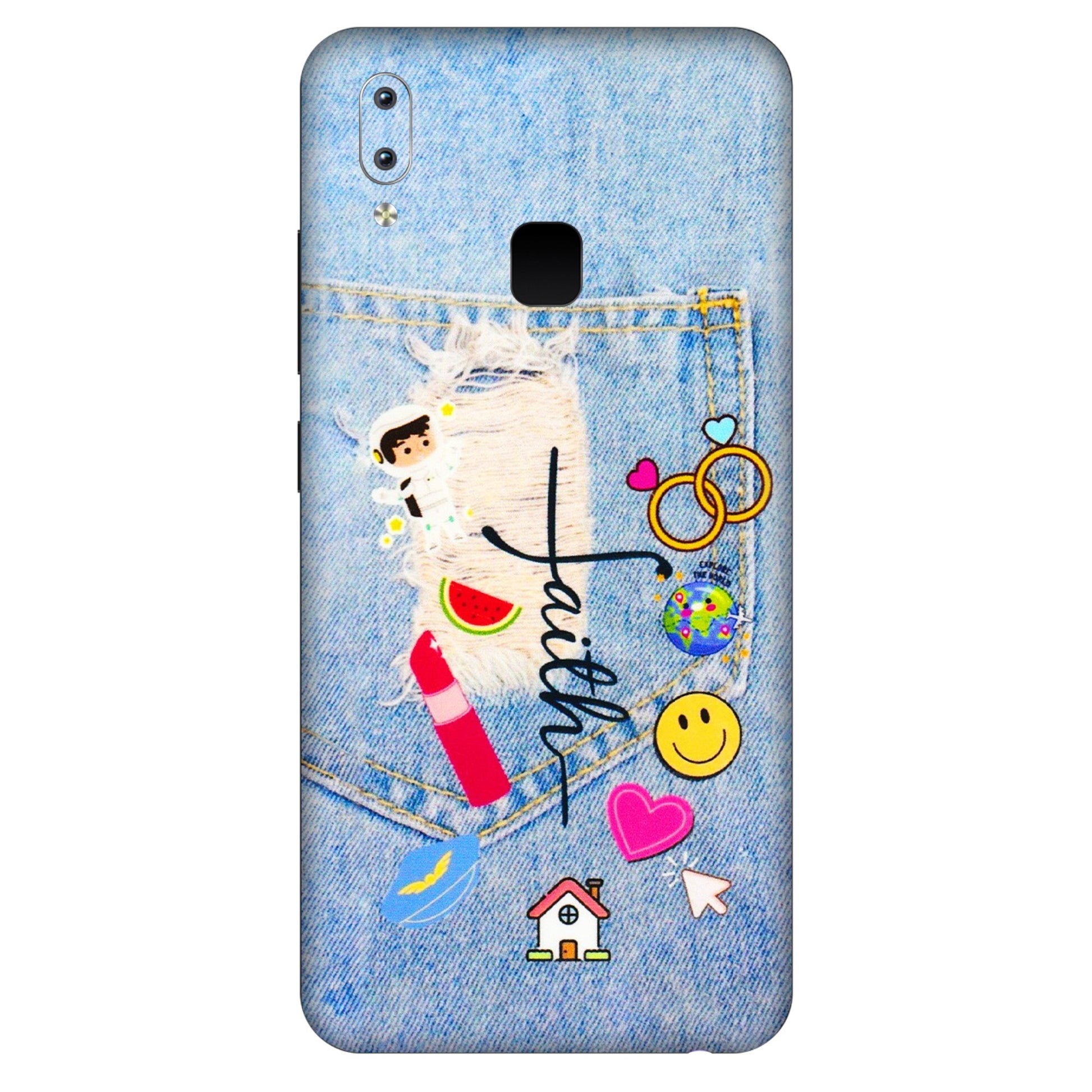 VIVO Y Series Phone Skins (All Models) - Denim Jeans Pocket - 3D Embossed Finish (L-134) Vivo Y95