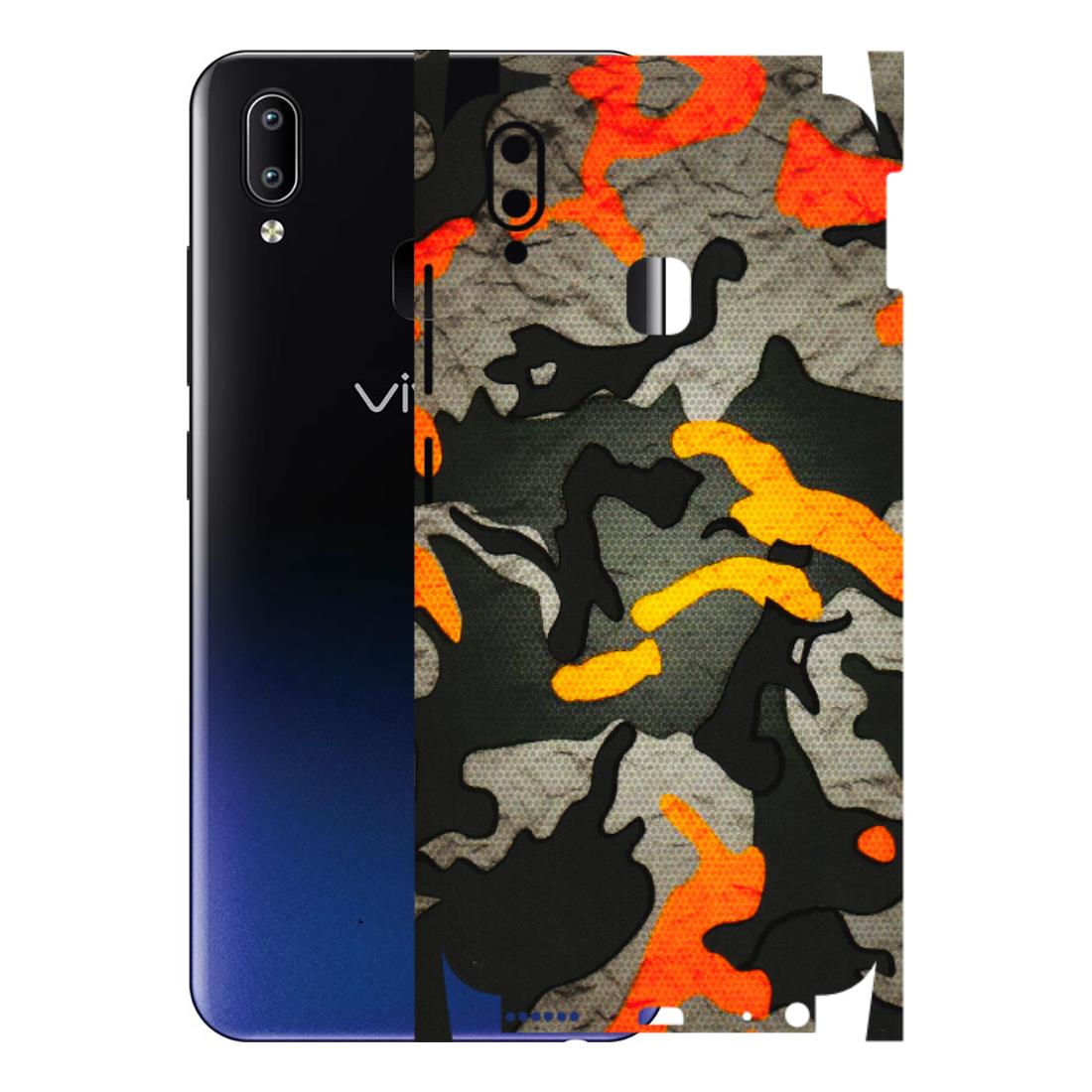 VIVO Y Series Phone Skins (All Models) - Orange Camouflage - 3D Embossed Finish (L-204) Vivo Y95