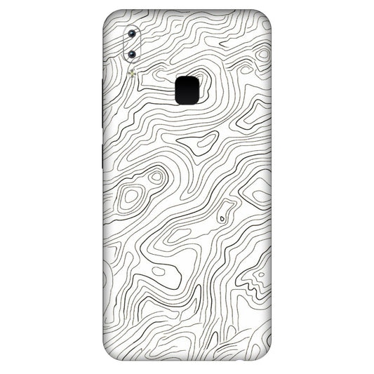 VIVO Y Series Phone Skins (All Models) - White Black Swirls - 3D Embossed Finish (L-219) Vivo Y95