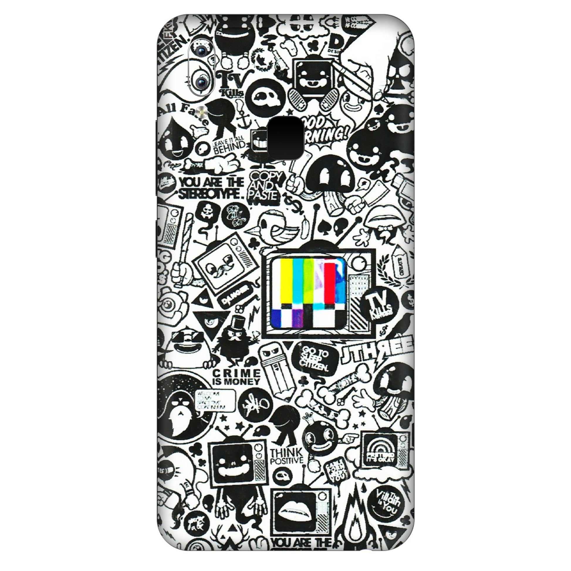 VIVO Y Series Phone Skins (All Models) - Doodles Positive Art - 3D Embossed Finish (L-263) Vivo Y95