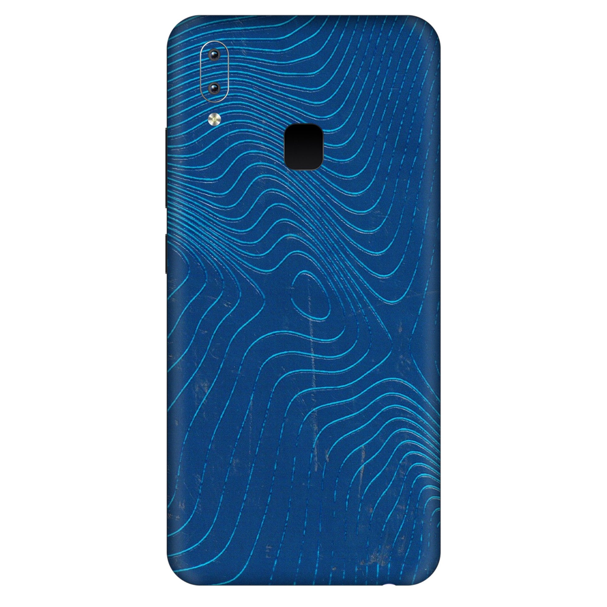 VIVO Y Series Phone Skins (All Models) - Abstract Blue Line Map - 3D Embossed Finish (L-272) Vivo Y95