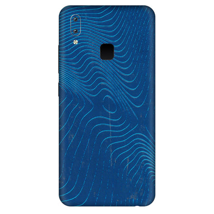 VIVO Y Series Phone Skins (All Models) - Abstract Blue Line Map - 3D Embossed Finish (L-272) Vivo Y95