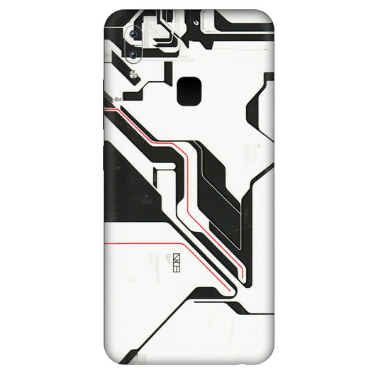 VIVO Y Series Phone Skins (All Models) - White Techy Logo - 3D Embossed Finish (L-312) Vivo Y95