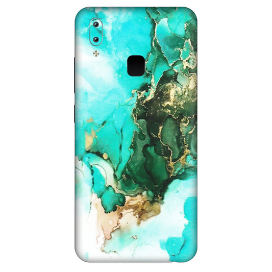 VIVO Y Series Phone Skins (All Models) - The Blue Gold Marble - Matte Finish (M-124) Vivo Y95