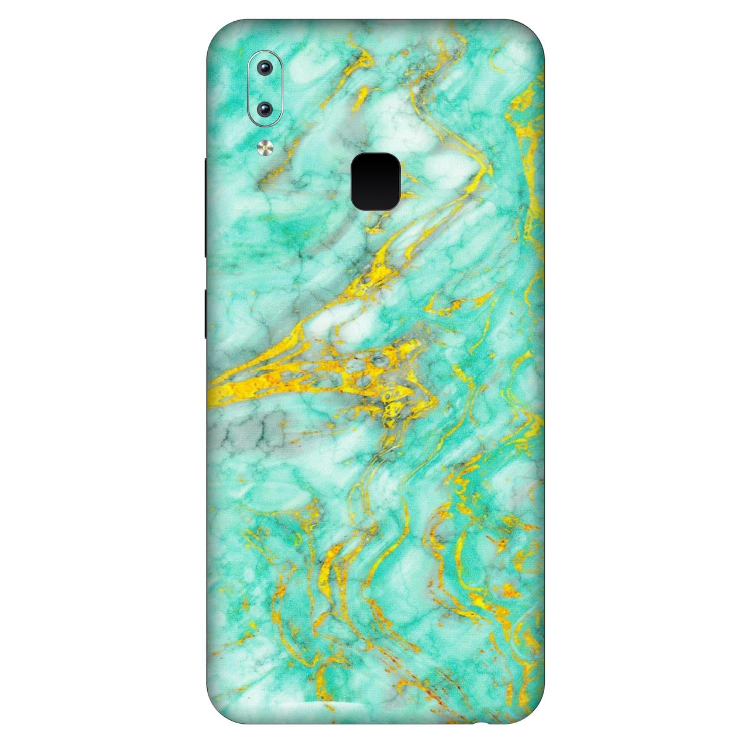 VIVO Y Series Phone Skins (All Models) - Green And Gold Marble Feel - Matte Finish (M-16) Vivo Y95