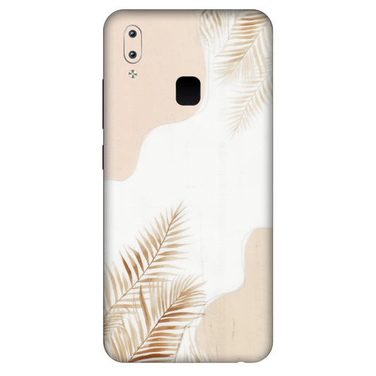 VIVO Y Series Phone Skins (All Models) - Gold Petals Abstract - Transparent Finish (T-08) Vivo Y95