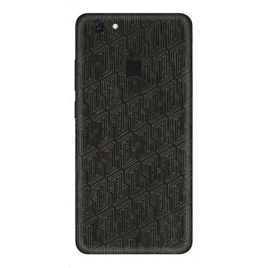VIVO Z/V/X/T/U/S Series Phone Skins (All Models) - Black Abstract Pattern - 3D Embossed Finish (L-117) Vivo Z10