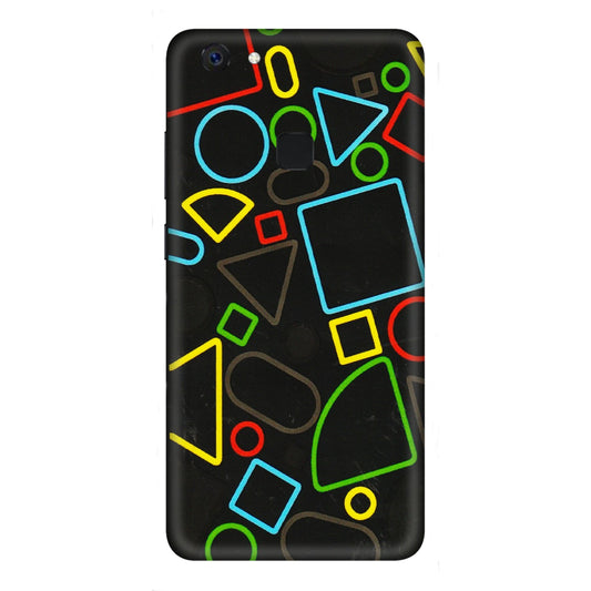 VIVO Z/V/X/T/U/S Series Phone Skins (All Models) - Black Shapes - 3D Embossed Finish (L-131) Vivo Z10