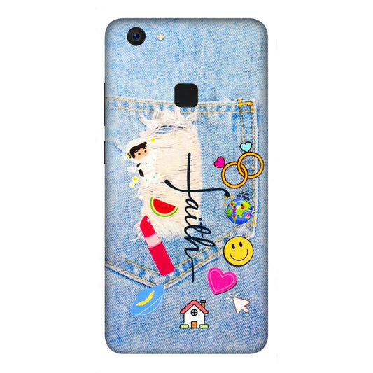 VIVO Z/V/X/T/U/S Series Phone Skins (All Models) - Denim Jeans Pocket - 3D Embossed Finish (L-134) Vivo Z10