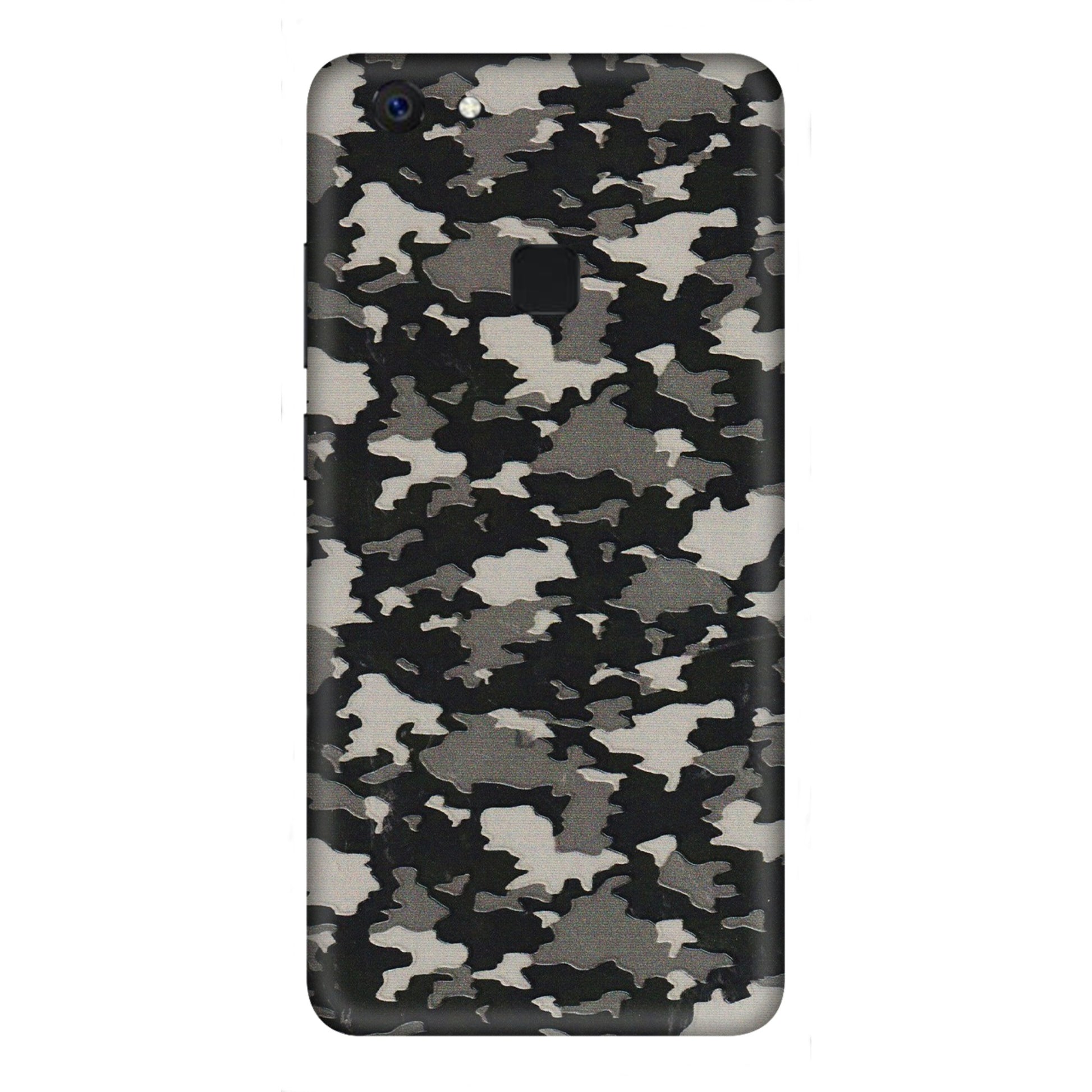 VIVO Z/V/X/T/U/S Series Phone Skins (All Models) - Black/Grey Camoflaunge - 3D Embossed Finish (L-142) Vivo Z10