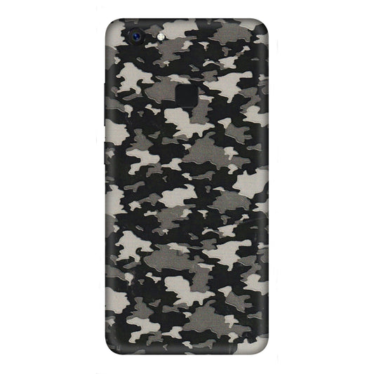 VIVO Z/V/X/T/U/S Series Phone Skins (All Models) - Black/Grey Camoflaunge - 3D Embossed Finish (L-142) Vivo Z10
