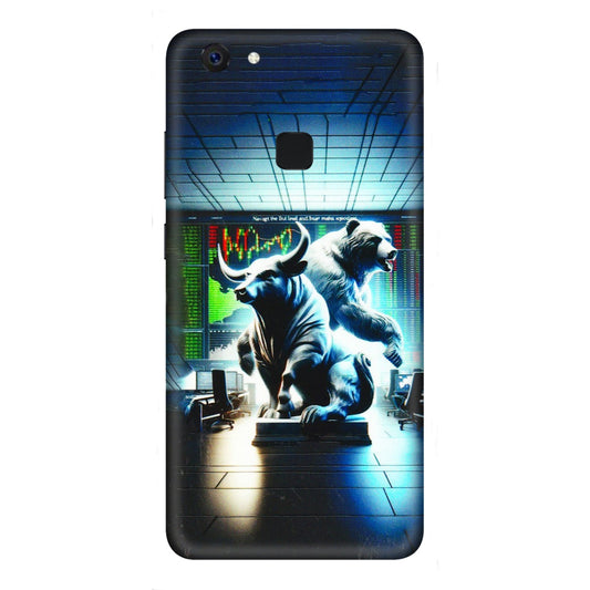 VIVO Z/V/X/T/U/S Series Phone Skins (All Models) - Stock Market Sensex Bear vs Bulls - 3D Embossed Finish (L-15) Vivo Z10