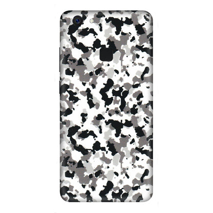 VIVO Z/V/X/T/U/S Series Phone Skins (All Models) - White Black Camouflage - 3D Embossed Finish (L-18) Vivo Z10