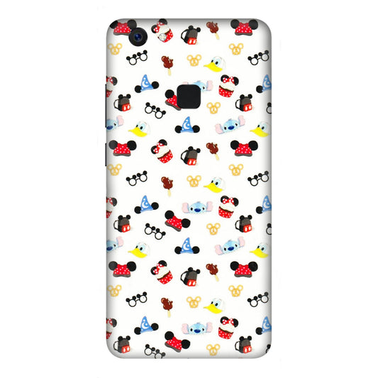 VIVO Z/V/X/T/U/S Series Phone Skins (All Models) - Minnie Mouse & Donald Doodles s - 3D Embossed Finish (L-194) Vivo Z10