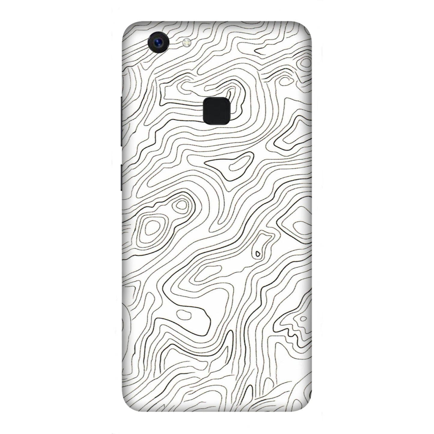 VIVO Z/V/X/T/U/S Series Phone Skins (All Models) - White Black Swirls - 3D Embossed Finish (L-219) Vivo Z10