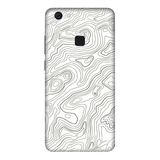 VIVO Z/V/X/T/U/S Series Phone Skins (All Models) - White Black Swirls - 3D Embossed Finish (L-219) Vivo Z10