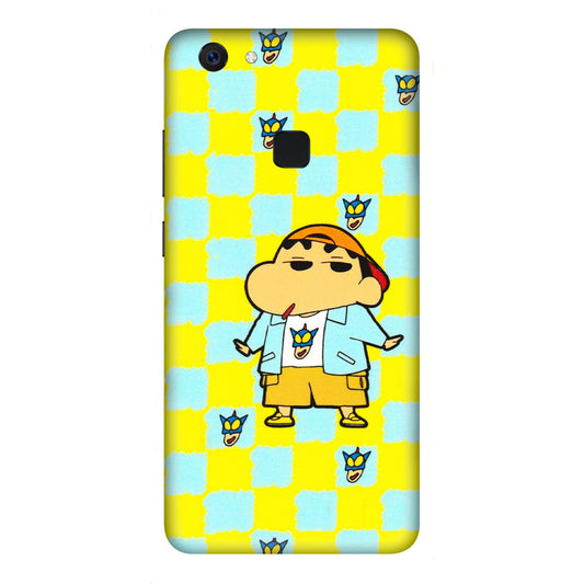 VIVO Z/V/X/T/U/S Series Phone Skins (All Models) - Yellow Blue Shinchan Cute - 3D Embossed Finish (L-221) Vivo Z10