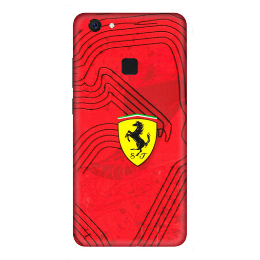VIVO Z/V/X/T/U/S Series Phone Skins (All Models) - Red Ferrari Logo Stylish - 3D Embossed Finish (L-238) Vivo Z10