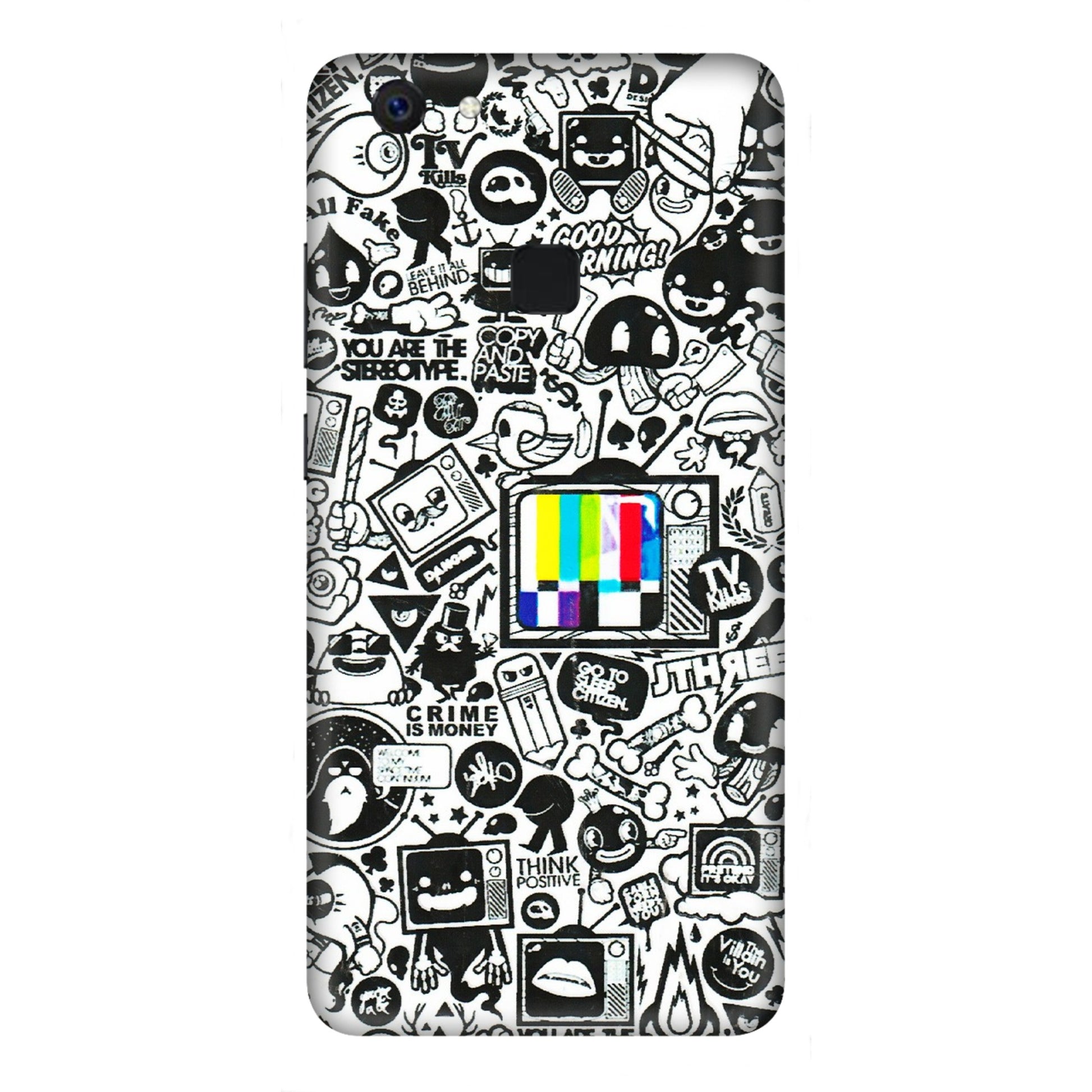 VIVO Z/V/X/T/U/S Series Phone Skins (All Models) - Doodles Positive Art - 3D Embossed Finish (L-263) Vivo Z10