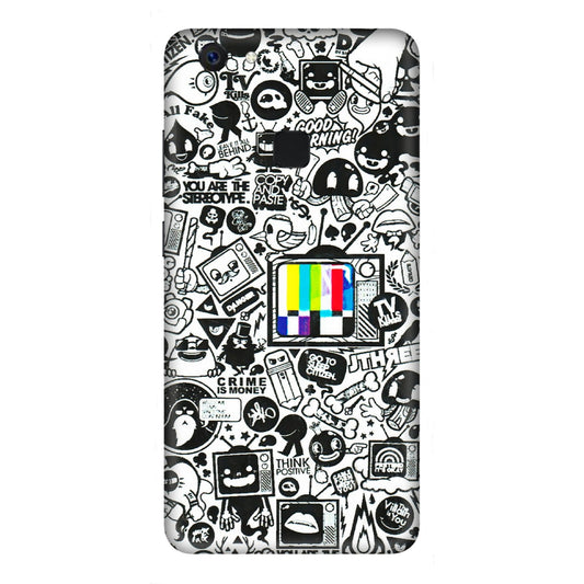 VIVO Z/V/X/T/U/S Series Phone Skins (All Models) - Doodles Positive Art - 3D Embossed Finish (L-263) Vivo Z10